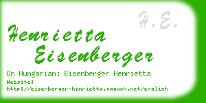 henrietta eisenberger business card